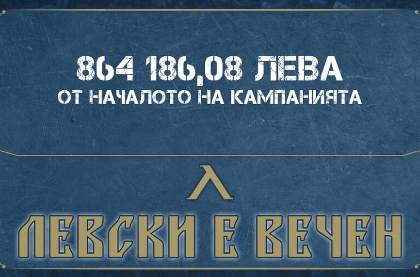 ПОХВАЛНО! Феновете на Левски събраха над 860 хиляди лв. за месец