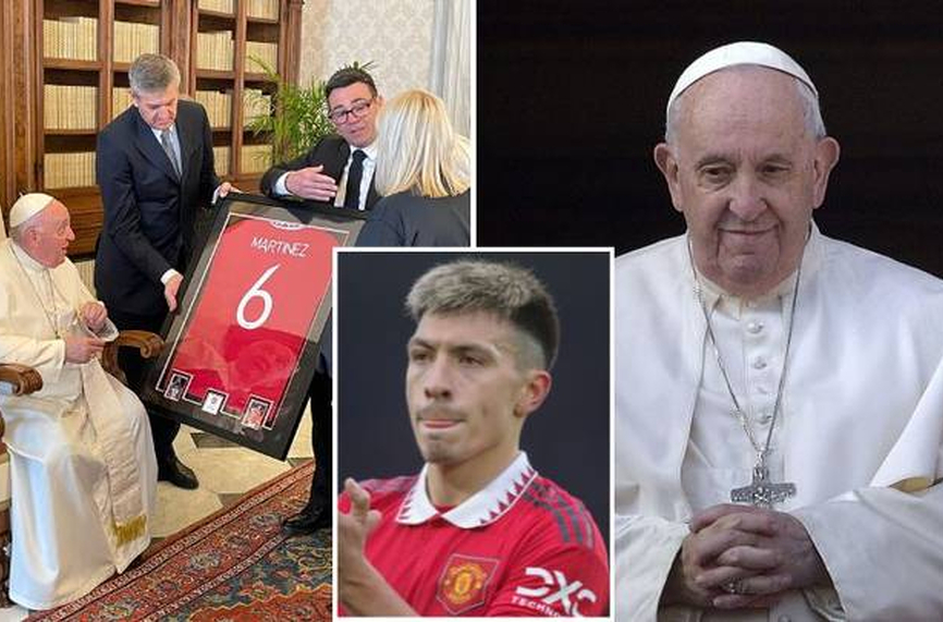 Папа Франциск получи фланелка на Манчестър Юнайтед принадлежаща на неговия